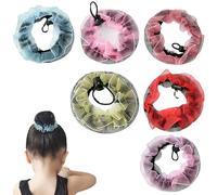 JYXNU Pack of 6 Bun Net Hair Net Bun Bun Cushion High-Quality Knot Net Bun Hairstyle Aid Fabric Knot Net Bun Hairstyle Aid Fabric Knot Net for Gymnastics Rhythmic Sports Gymnastics Ballet