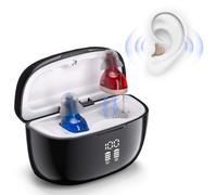 JYYRC 60H Long-Lasting Rechargeable Sound Devices for Seniors, Portable Charging Case & Smart Noise Reduction, Digital Power Display, Ultra-Lightweight in-Ear Fit - for Family Talks, Late-Night TV