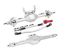 JYYTERD RC Car Front Rear Axle For Axial For SCX10 II 90046 1/10 RC Crawler Car Upgrade Parts CNC Aluminum Front Rear Straight Complete Axles Set(Silver)