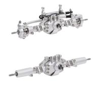 JYYTERD RC Car Front Rear Axle For Axial For SCX10 II 90046 90047 RC Crawler Truck Car Spare Parts For Alloy Front Rear Axle Bridge(Silver)