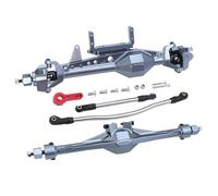 JYYTERD RC Car Front Rear Axle For Axial For SCX10 III 1/10 RC Crawler Car Upgrade Parts CNC Aluminum Front Rear Straight Complete Axle(Silver)