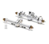 JYYTERD RC Car Front Rear Axle For Axial For SCX24 90081 C10 B-17 1967 1/24 RC Car Upgrade Parts Alloy Complete Front And Rear Axle Set(Silver,1Set)