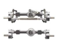 JYYTERD RC Car Front Rear Axle For MN D90 FJ45 MN40 MN45 MN90 MN91 MN96 MN99 For MN99S For MN98 RC Car Parts Metal Front Rear Axle Assembly(Silver)