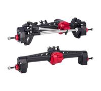 JYYTERD RC Car Front Rear Axle For SCX10 III AR45P 1/10 RC Crawler Car Offset Portal Axle With Constant Velocity Driveshift Two Servo Mount(Black,1 Set)