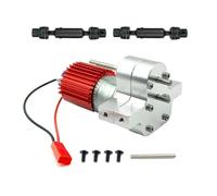 JYYTERD RC Car Parts For WPL C34 C44 C14 C24 B24 B36 B14 B16 For MN D90 For MN99S Q60 Metal Transfer GearBox 370 Brush Motor Drive Shaft rc Car Upgrade Accessories(Silver,Size 1)