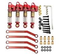 JYYTERD Rc car shock absorber For FMS For FCX24 1/24 RC Crawler Car Upgrades Parts Accessories Metal 39Mm Shock Absorbers And For Chassis Links Tie Rod(Red)
