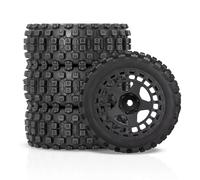 JYYTERD RC Car Tires For Arrma For Typhon For GROM 2S 1/18 rc Car Upgrade Parts Accessories Remote Control 69mm Rubber Tire Tyre 4pcs(Black)