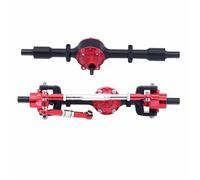 JYYTERD RC Crawler Axle For WPL C14 C24 B14 B24 B16 B36 For JJRC For Henglong For Feiyu 1/16 rc Car Parts Metal Upgrade Front And Rear Axle Assembly(Black red)