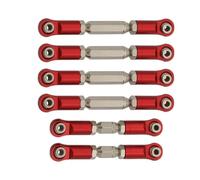 JYYTERD RC Links Linkage For Arrma For Granite For SENTON For VORTEKS For Typhon For Big For Rock 1/10 rc Car Upgrade Parts Metal Tie Rod Link Set(Red)
