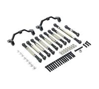 JYYTERD RC Links Linkage For MN D90 1/12 rc Car Upgrade Part 12pcs Aluminum Alloy Steering Link Rod Pull Mount Set(Black)