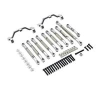 JYYTERD RC Links Linkage For MN D90 1/12 rc Car Upgrade Part 12pcs Aluminum Alloy Steering Link Rod Pull Mount Set(White)