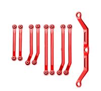 JYYTERD RC Links Linkage For Traxxas For Trx4m 1/18 rc Car Part Aluminum Alloy Steering Link Rod Set Wheelbase(Red)