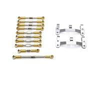 JYYTERD RC Links Linkage For WPL C14 C24 C24-1 B14 B24 1/16 rc Car Upgrade Parts Accessories Metal Pull Rod Steering Link Linkage Base Set(Yellow)