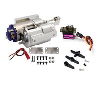 JYYTERD RC Vehicles Parts For WPL B1 B14 B24 C14 C24 For MN D90 D91 MN96 1/12 rc Car Parts Three-Generation Full Metal 2 Speed Gearbox Transmission With Servo(Silver,B with servo)