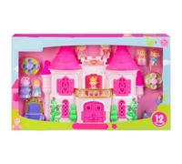 JYZ Assorted Playset Collection - Imaginative Theme Playsets (Princess Castle, Jungle Zoo) with Moving Parts & Accessories - Pretend Role-Play Toy for Toddlers Age 18 (princess castle)