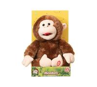 JYZ Cheeky Giggling Monkey Toy, Interactive Squeezable Plush with Funny Faces & Giggle Sounds for Kids, Small Plush Cuddly Toy for Children, 22x22x16.5 cm