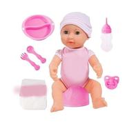 JYZ Newborn Baby Doll 40 cm Soft Pink Outfit - Realistic Drink & Wet Feature, Hard-Body Baby Doll with Sleeping Eyes & Complete Accessory Set - Pretend Play Role-Play Gift for Kids Age 3+