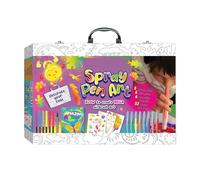 JYZ Ultimate Spray Pen Art Kit, 8 Spray Pens, 6 Felt Pens, 6 Reusable Stencils, 32-Page Art Book, Complete Creative Set for Artists, Creative Art kit for Teens and Adults