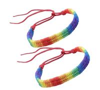 JYZPJ 2 Pcs Gay Pride Bracelet Lgbt Rainbow Bracelet Gay Pride Accessories Adjustable Friendship Wristbands Wrist Bands Men Women Unisex Handmade (red)