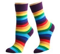 JYZPJ ainbow Socks Women Mens Socks Lgbtq Accessories Seamless Toe Colourful Breathable Cotton Pride Calf Gay Lesbian Pride Gifts Toe Unisex