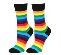 JYZPJ Rainbow Women Mens Socks Lgbtq Accessories Seamless | Toe Colourful Breathable Cotton Pride Socks Calf Socks Gay Lesbian Pride Gifts Toe Unisex