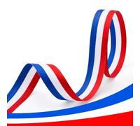 JYZPJ Red White and Blue Ribbon 25mm x 2m for VJ-Day 80th Anniversary Two-Sided Coronation Ribbon Blue Striped Union Jack Pageant British Craft Holiday Party Decoration Gift Wrapping Crafting