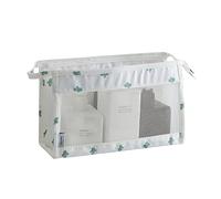 JZ 2 Pieces Portable Toiletry Bag,Mesh Shower Bag,Hanging wash Bag for Travelling,Makeup Bag Mesh Cosmetic Bag Travel Wash Bag with Zipper for Women Man Girls boy - White Cactus