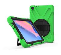 JZ 360 Degrees Kickstand Case Cover Compatible with Samsung Galaxy Tab A 10.1 2019 (SM-T510/T515/T517) Stand Case with Wrist Strap and Shoulder Strap - Green