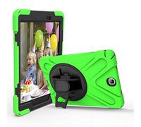 JZ 360 Degrees Kickstand Case Cover Compatible with Samsung Galaxy Tab A 9.7 2015 (SM-T550) Stand Case with Wrist Strap and Shoulder Strap - Green