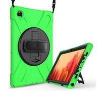 JZ 360 Degrees Kickstand Case Cover Compatible with Samsung Galaxy Tab A7 10.4 2020 (SM-T500/T505/T507) Stand Case with Wrist Strap and Shoulder Strap - Green