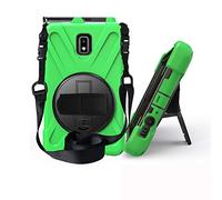 JZ 360 Degrees Kickstand Case Cover Compatible with Samsung Galaxy Tab Active 2 (SM-T390,T395,T397) Stand Case with Wrist Strap and Shoulder Strap - Green