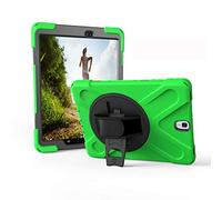 JZ 360 Degrees Kickstand Case Cover Compatible with Samsung Galaxy Tab S3 9.7 (SM-T820,T825,T827) Stand Case with Wrist Strap and Shoulder Strap - Green
