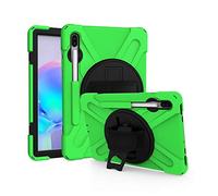 JZ 360 Degrees Kickstand Case Cover Compatible with Samsung Galaxy Tab S6 10.5 2020 (SM-T860/T865/T867) Stand Case with Wrist Strap,Shoulder Strap and Pencil Holder - Green