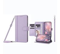 JZ Case for RedMi 6/6A Wallet Case with 9 Card Slots & Photo Window, Premium Leather Flip Cover with Kickstand Crossbody Phone Purse & Adjustable Lanyard & Wristlet - Violet