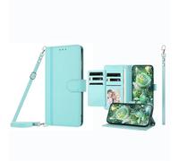 JZ Case for Xiaomi Poco C71 / RedMi A5 4G Wallet Case with 9 Card Slots & Photo Window, Premium Leather Flip Cover with Kickstand Crossbody Phone Purse & Adjustable Lanyard & Wristlet - Baby Green