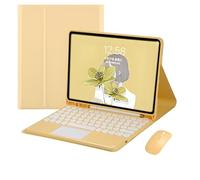 JZ Combo Magnetic Touch Keyboard Case for iPad Air 5th/4th Generation Case with Keyboard Cover Mouse（Pen not included） For iPad Air 5th/4th Gen (2022/2020) - Yellow