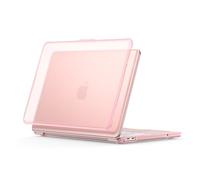 JZ Compatible with MacBook Neo Case 13 inch 2026 A3404, Detachable TPU Bumper & PC Hard Shell Protective Laptop Cover, Anti-Yellowing Slim Fit Shockproof Case, Semi-Transparent Clear - Peach Pink
