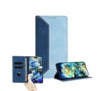 JZ Dual-Tone Flip Wallet Case for Honor X8a 5G / X8 5G,RFID Blocking PU Leather Cover with Card Slots & Stand Function - Dark Blue&Blue