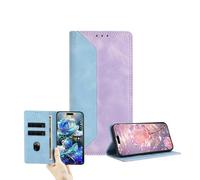 JZ Dual-Tone Flip Wallet Case for TCL 50 SE / 40 NxtPaper,RFID Blocking PU Leather Cover with Card Slots & Stand Function - Blue&Purple