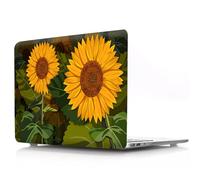 JZ Flower Series Hard Shell Case Cover for MacBook Pro 15 inch Case (Retina, A1398, 2012-2015 Release),Anti-Slip Pads,Ultra Thin & Lightweight Protective Case - Sunflower