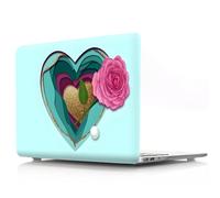 JZ for MacBook Pro 16 inch Case M4 M3 M2 M1 A3403 A3186 A2991 A2780 A2485 - Creative Painting Design Crystal Hard Shell Cover,Anti-Slip Pads,Ultra Thin & Lightweight Protective Case - Love Rose