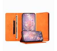 JZ Premium Magnetic Flip Wallet Case for TCL NxtPaper 60 Ultra Case RFID Blocking, Shockproof, Wireless Charging Compatible - Orange