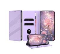 JZ Premium Vintage PU Leather Wallet Case for TCL 50 SE / 40 NxtPaper Flip Cover, Business Folio with Card Slots, Magnetic Closure & Adjustable Kickstand - Violet