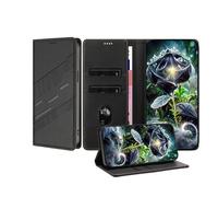 JZ Premium Vintage PU Leather Wallet Case for Xiaomi Poco C50 / C51 / RedMi A1 Plus / A2 Plus Flip Cover, Business Folio with Card Slots, Magnetic Closure & Adjustable Kickstand - Black