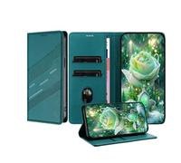 JZ Premium Vintage PU Leather Wallet Case for Xiaomi Poco M2 Pro Flip Cover, Business Folio with Card Slots, Magnetic Closure & Adjustable Kickstand - Green