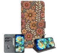 JZ PU Leather Case For Moto E7 Power Wallet Cover,Handmade Crystal Texture Painted Pattern with Kickstand & Card Holder - Flower Clusters