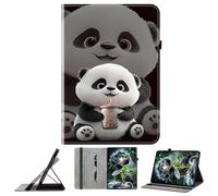 JZ PU Leather Crystal Pattern Wallet Case for MatePad Pro 10.8 (2021/2018) Stand Protective Flip Cover - Panda
