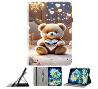 JZ PU Leather Crystal Pattern Wallet Case for MatePad Pro 11 (2022) Stand Protective Flip Cover - Diamond Bear