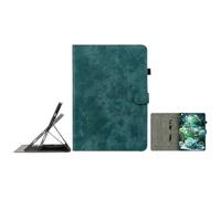 JZ Retro Cartoon Tiger Embossment PU Leather Case for Honor Pad X9a 11.5 in,Multi-Angle Stand Cover with Pencil Holder - Dark Green