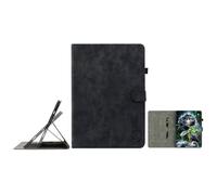 JZ Retro Cartoon Tiger Embossment PU Leather Case for Honor Pad X9a 11.5 in,Multi-Angle Stand Cover with Pencil Holder - Black